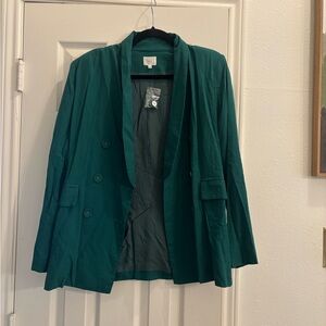 Elegant Teal Double-Breasted Blazer